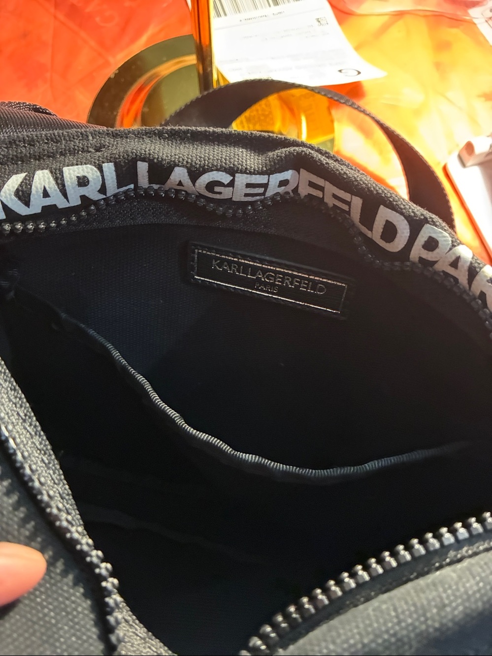 Karl Lagerfeld Black Logo Trim Crossbody Bag - Picture 5 of 10